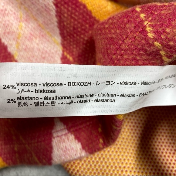 Zara Argyle V Neck Knit Sweater Vest Size S Crop Academia - Picture 6 of 7